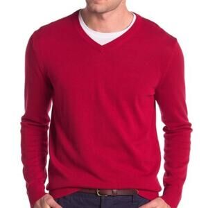 Joe Fresh NWT V-Neck Pullover Red Cotton Classic Sweater 2XL LAYERING NEW